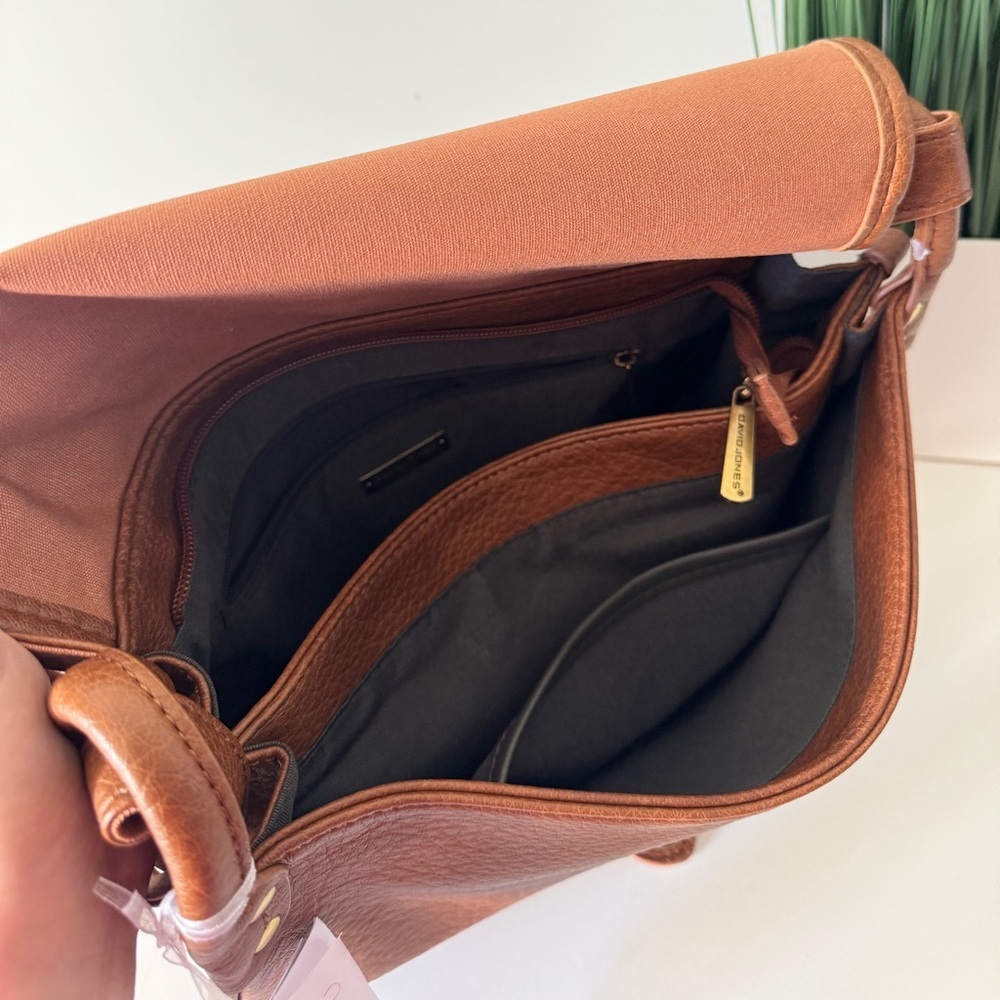 NWT David Jones large crossbody bag brown - Picture 10 of 12